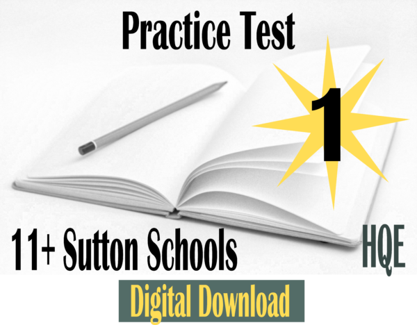 Test Paper Sutton 11+ Paper 1
