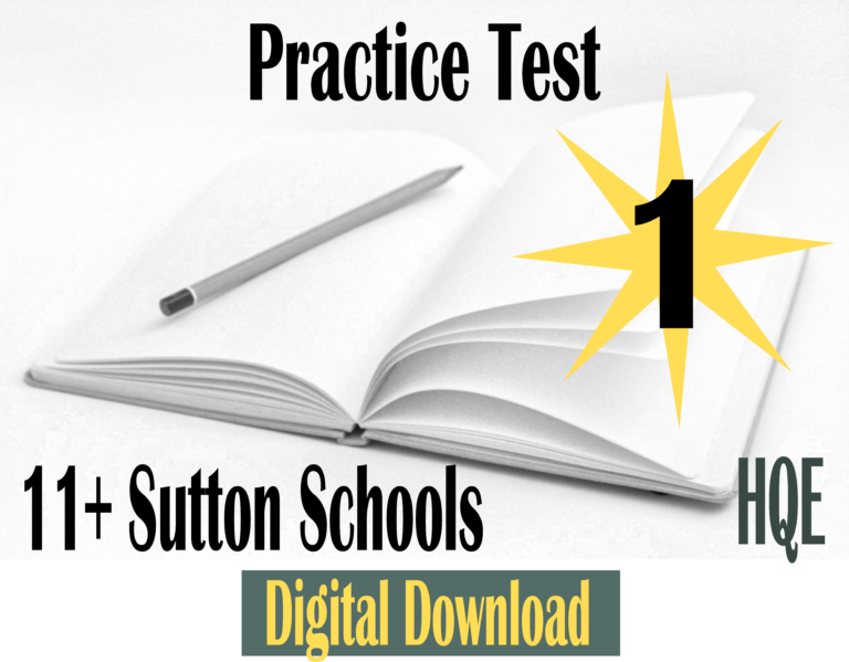 Test Paper Sutton 11+ Paper 1
