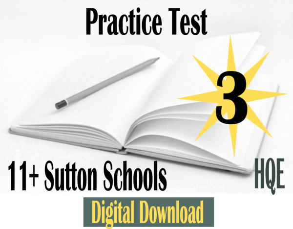Test Paper Sutton 11+ Paper 3