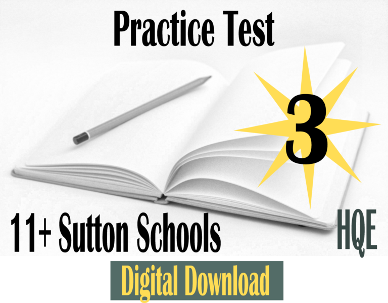 Test Paper Sutton 11+ Paper 3