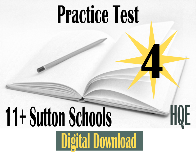 Test Paper Sutton 11+ Paper 4
