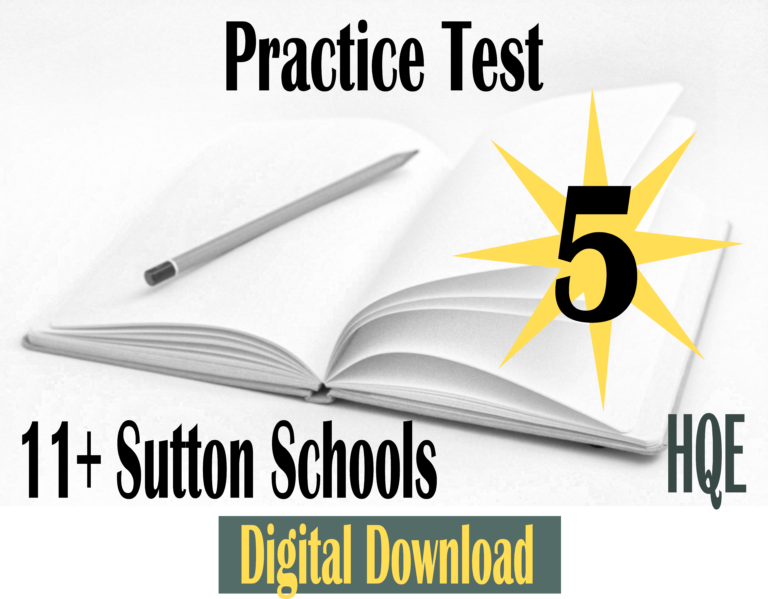 Test Paper Sutton 11+ Paper 5