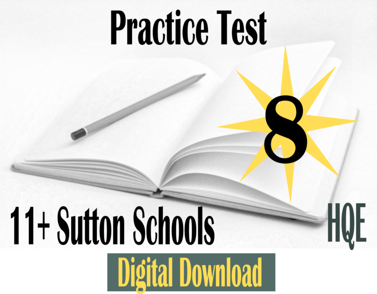 Test Paper Sutton 11+ Paper 8