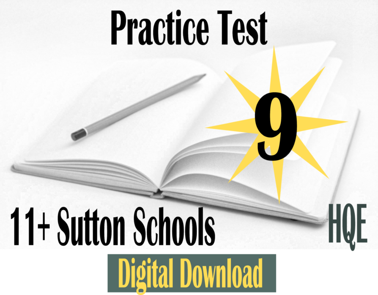 Test Paper Sutton 11+ Paper 9