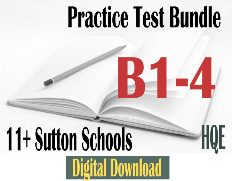 Test Paper Sutton 11+ Bundle (B1-4) Practice Papers