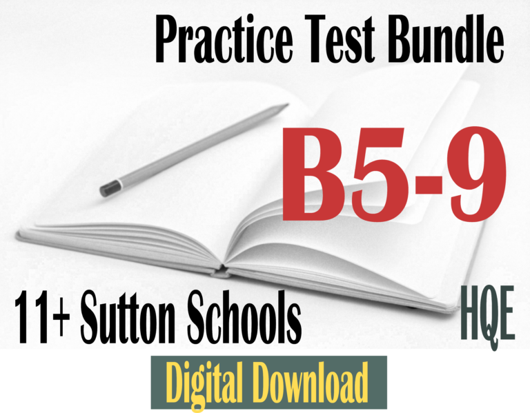 Test Paper Sutton 11+ Bundle (B5-9) Practice Papers