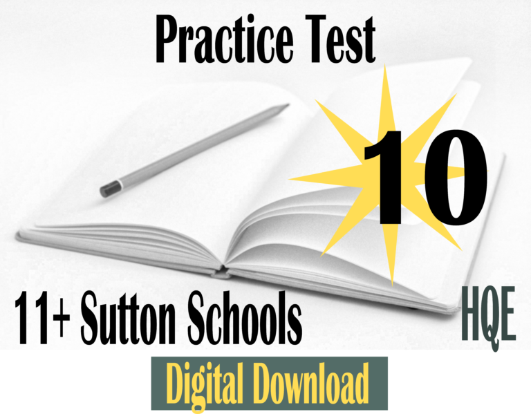 Test Paper Sutton 11+ Paper 10