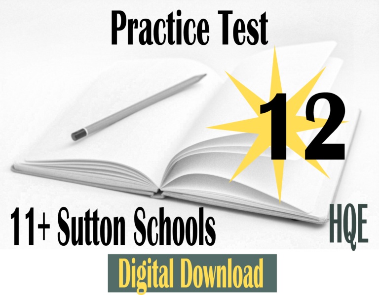 Test Paper Sutton 11+ Paper 12