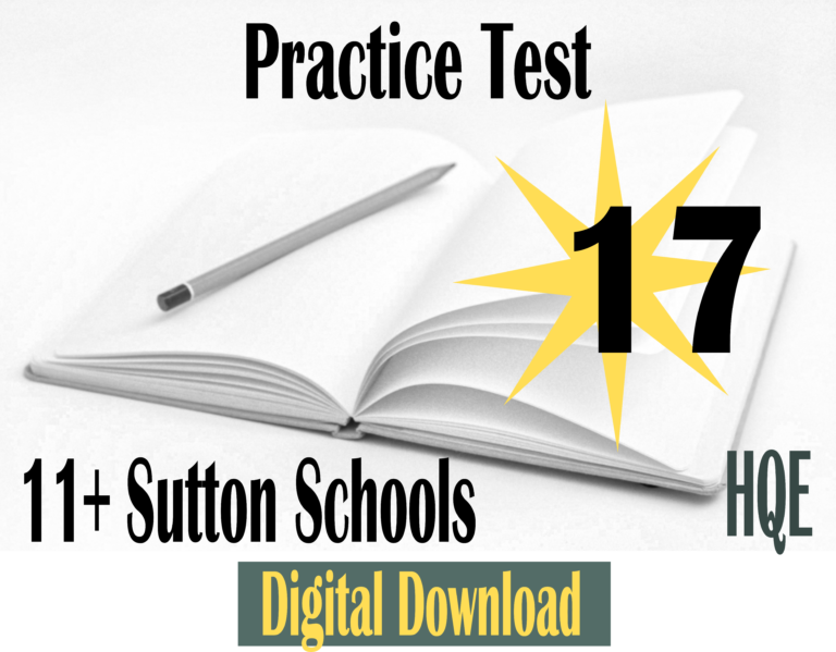 Test Paper Sutton 11+ Paper 17