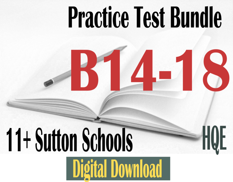 Test Paper Sutton 11+ Bundle (B14-18) Practice Papers